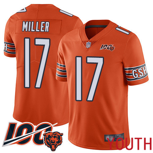 Chicago Bears Limited Orange Youth Anthony Miller Alternate Jersey NFL Football 17 100th Season